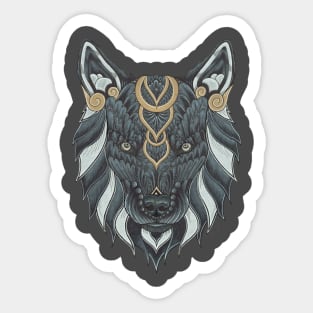 Golden Wolf Sticker